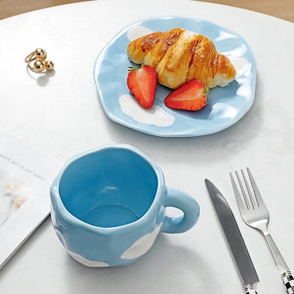 Cloud Ceramic Mug & Saucer Set