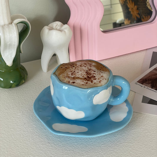 Cloud Ceramic Mug & Saucer Set