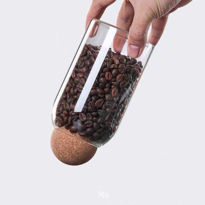 Cork Ball Glass Storage Jars