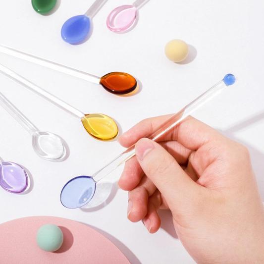 Lollipop Glass Stirring Spoons (Set of 8) | Unique Gift for Her