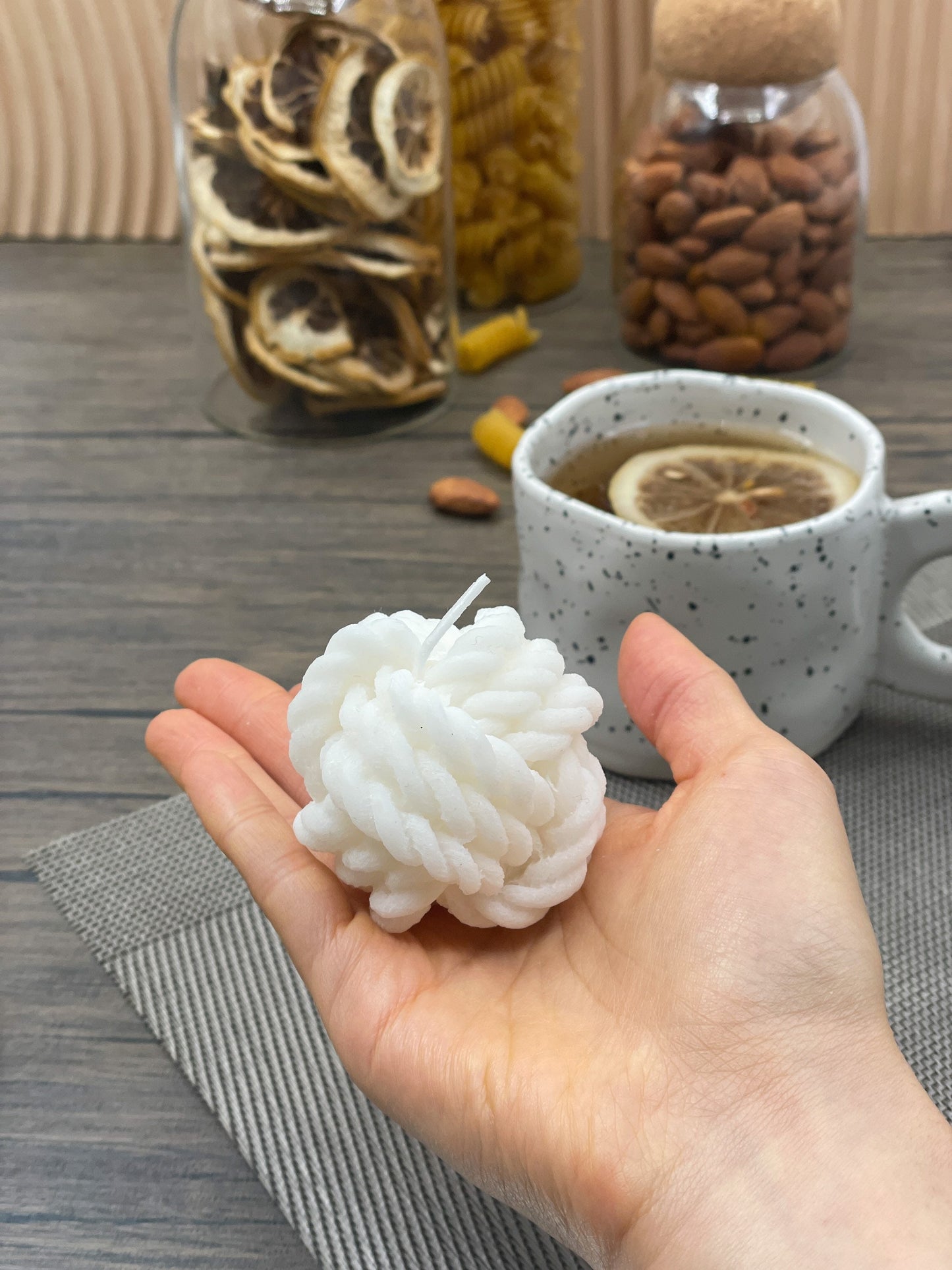 Yarn Ball Candle Soy wax, Scented, Homemade, Cute Candle, Vegan, Decorative Candle, Gift, room decor