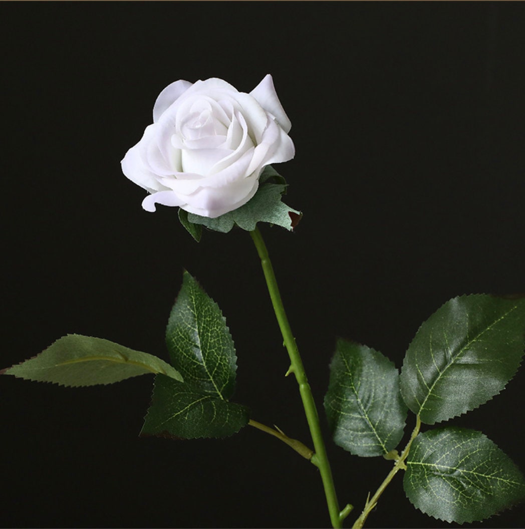 Tall 43cm Real Touch Faux Rose Stem, Artificial Flowers with stems, latex flower arrangement, pink white blue black faux flowers