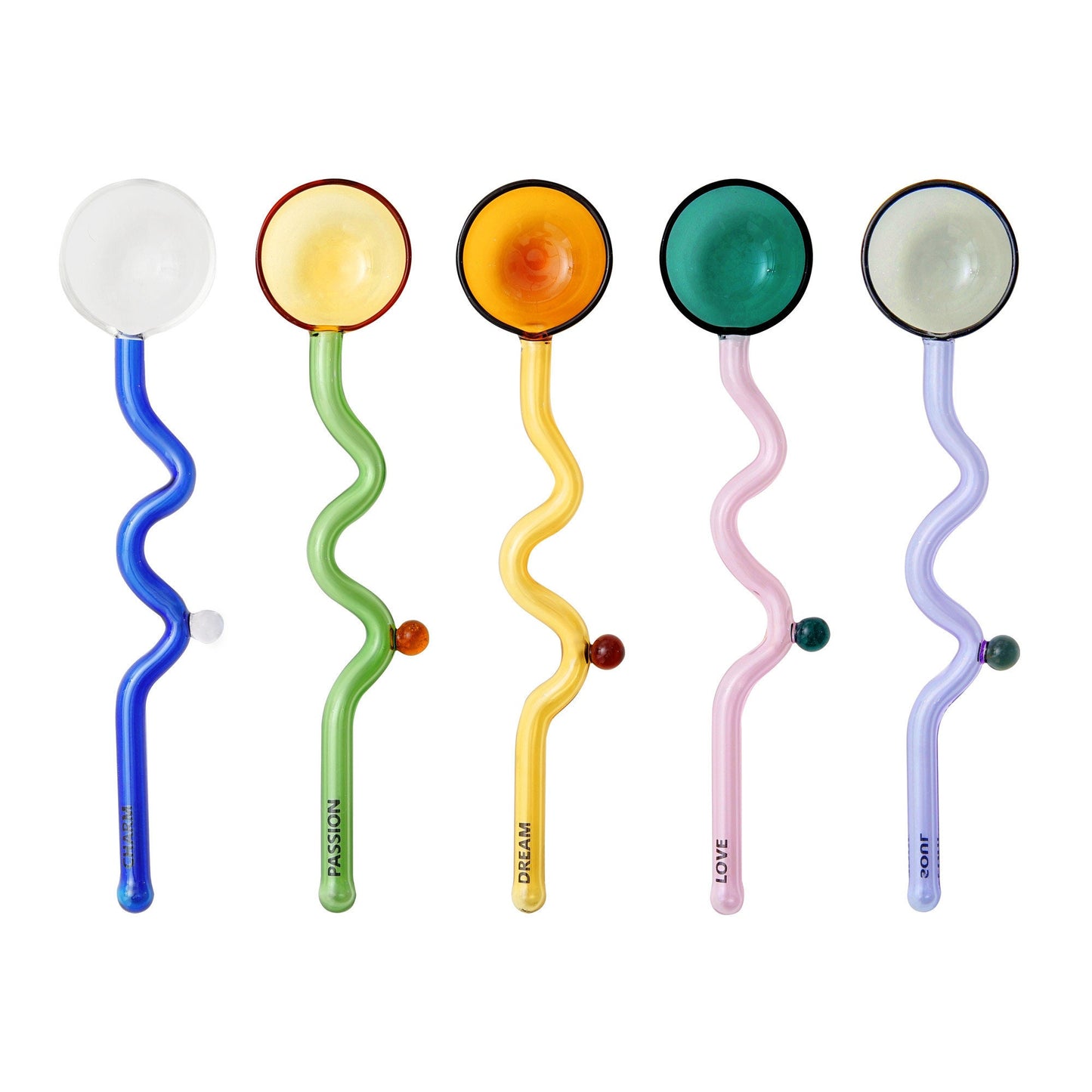 Twist Glass Spoon, quirky spoons, retro homeware, cute teaspoons, coffee spoon, drink stirrers, cocktail mixers, cute unique gift for her