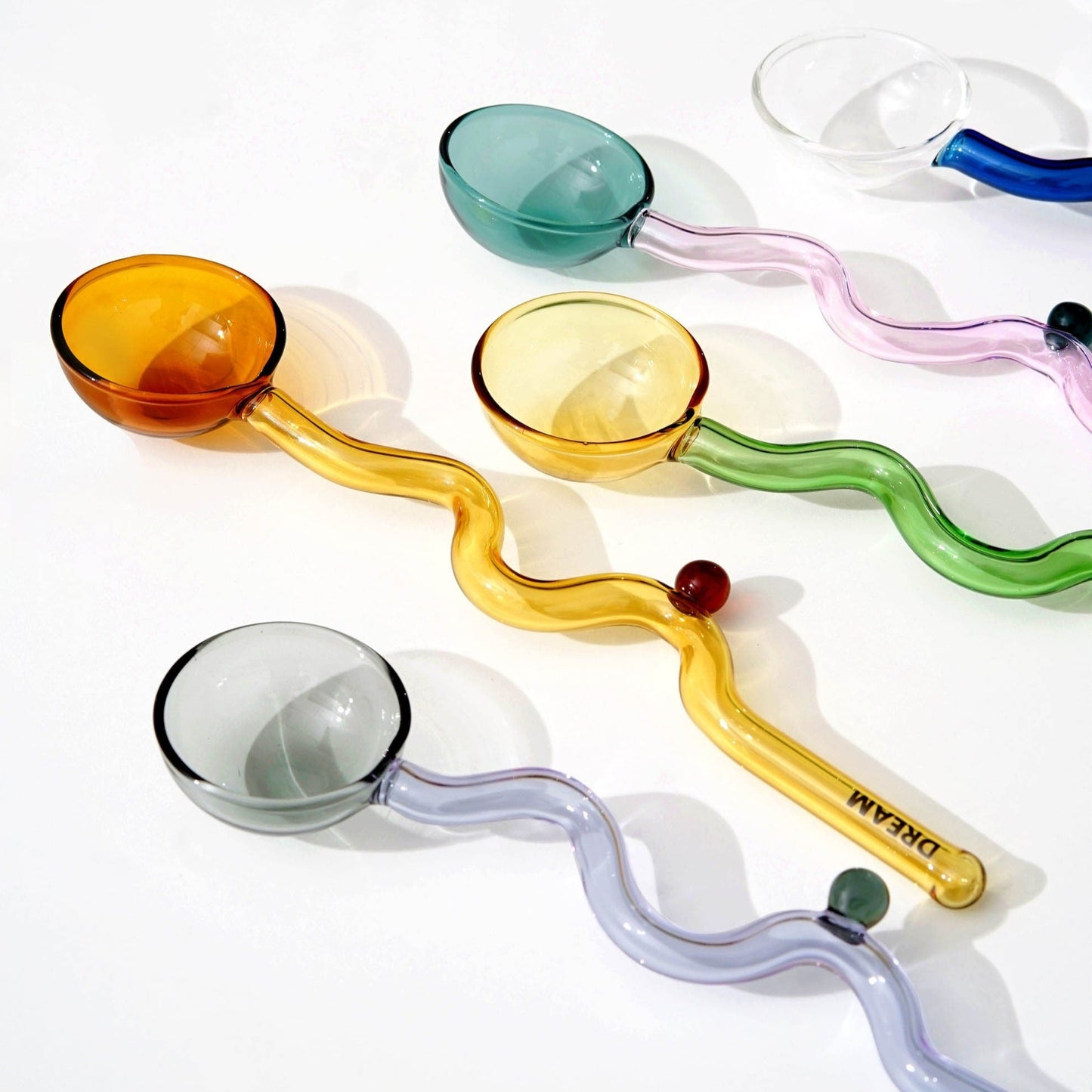 Twist Glass Spoon, quirky spoons, retro homeware, cute teaspoons, coffee spoon, drink stirrers, cocktail mixers, cute unique gift for her