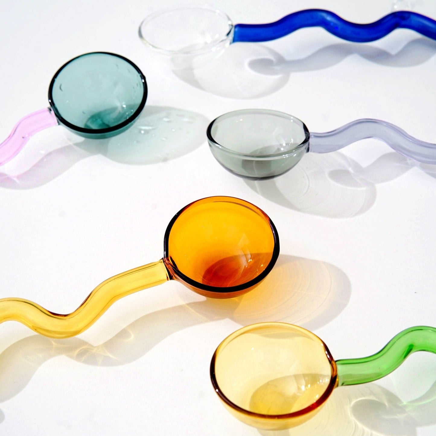Twist Glass Spoon, quirky spoons, retro homeware, cute teaspoons, coffee spoon, drink stirrers, cocktail mixers, cute unique gift for her