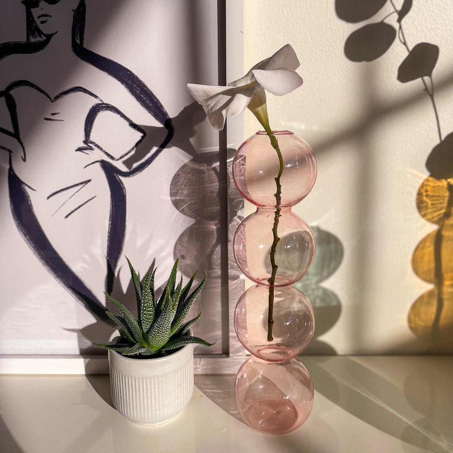 Bubble Vase, glass flower vase, Retro Decor, unique gift for her, vase decor, Trendy homeware, nordic vase