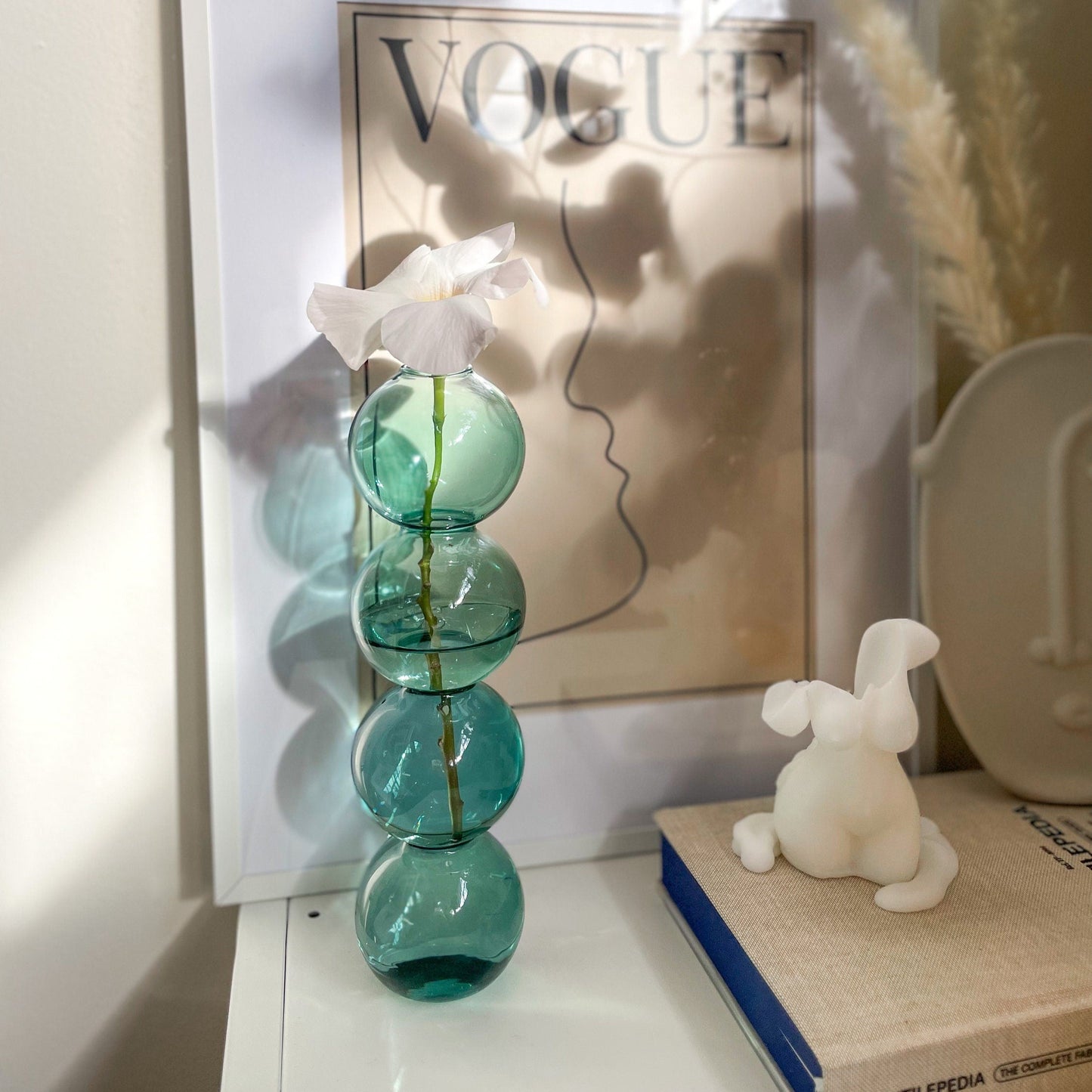 Bubble Vase, glass flower vase, Retro Decor, unique gift for her, vase decor, Trendy homeware, nordic vase