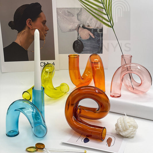 Retro Twist Vase and Candle Holder dinner party decor