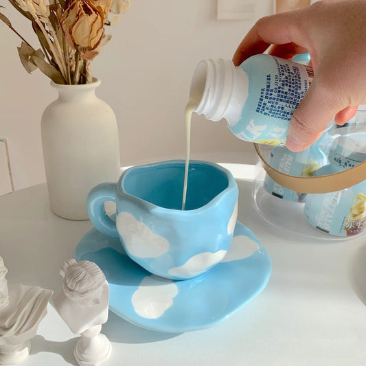 Cloud Ceramic Mug & Saucer Set