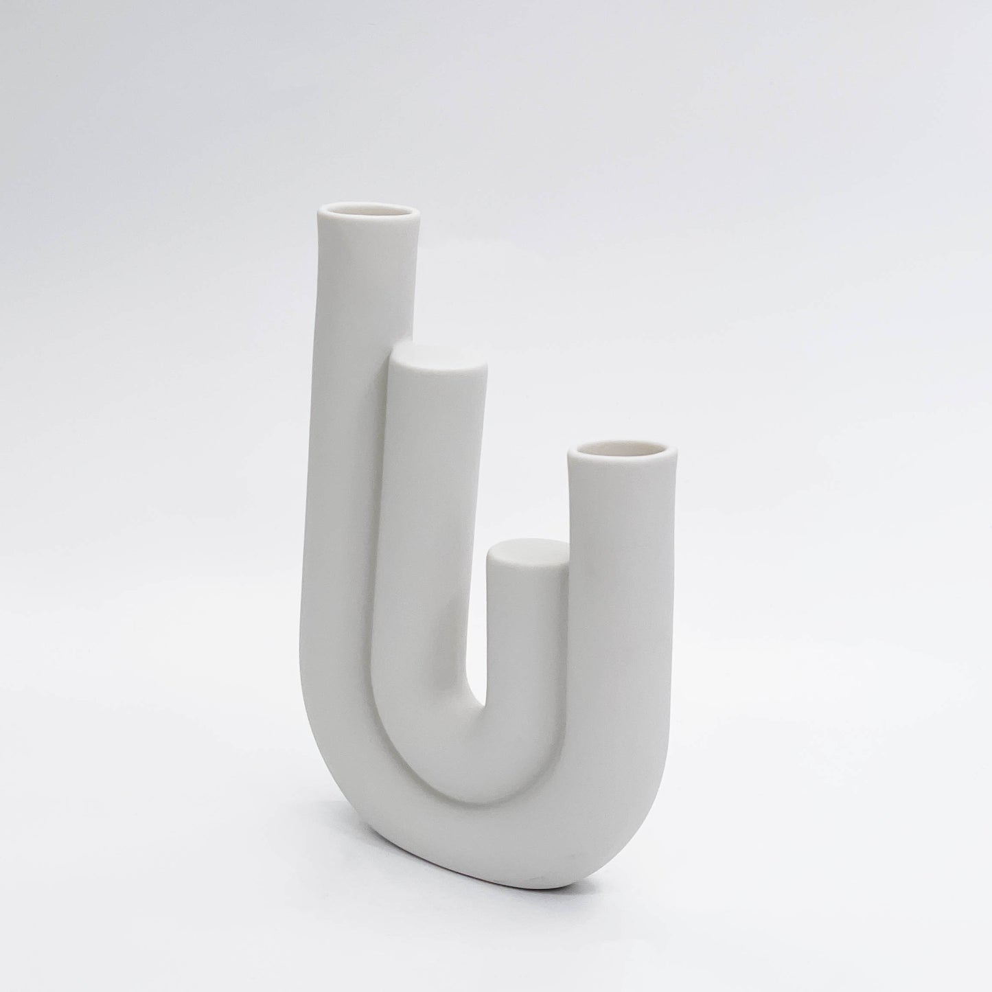 Double U Ceramic Candle Holder