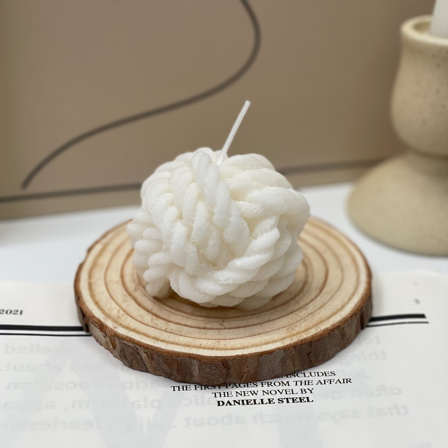 Natural Soy Yarn Ball Candle