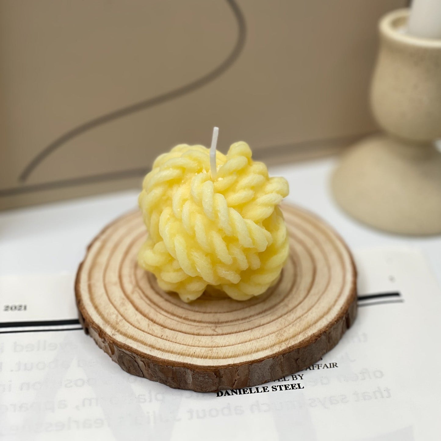 Natural Soy Yarn Ball Candle