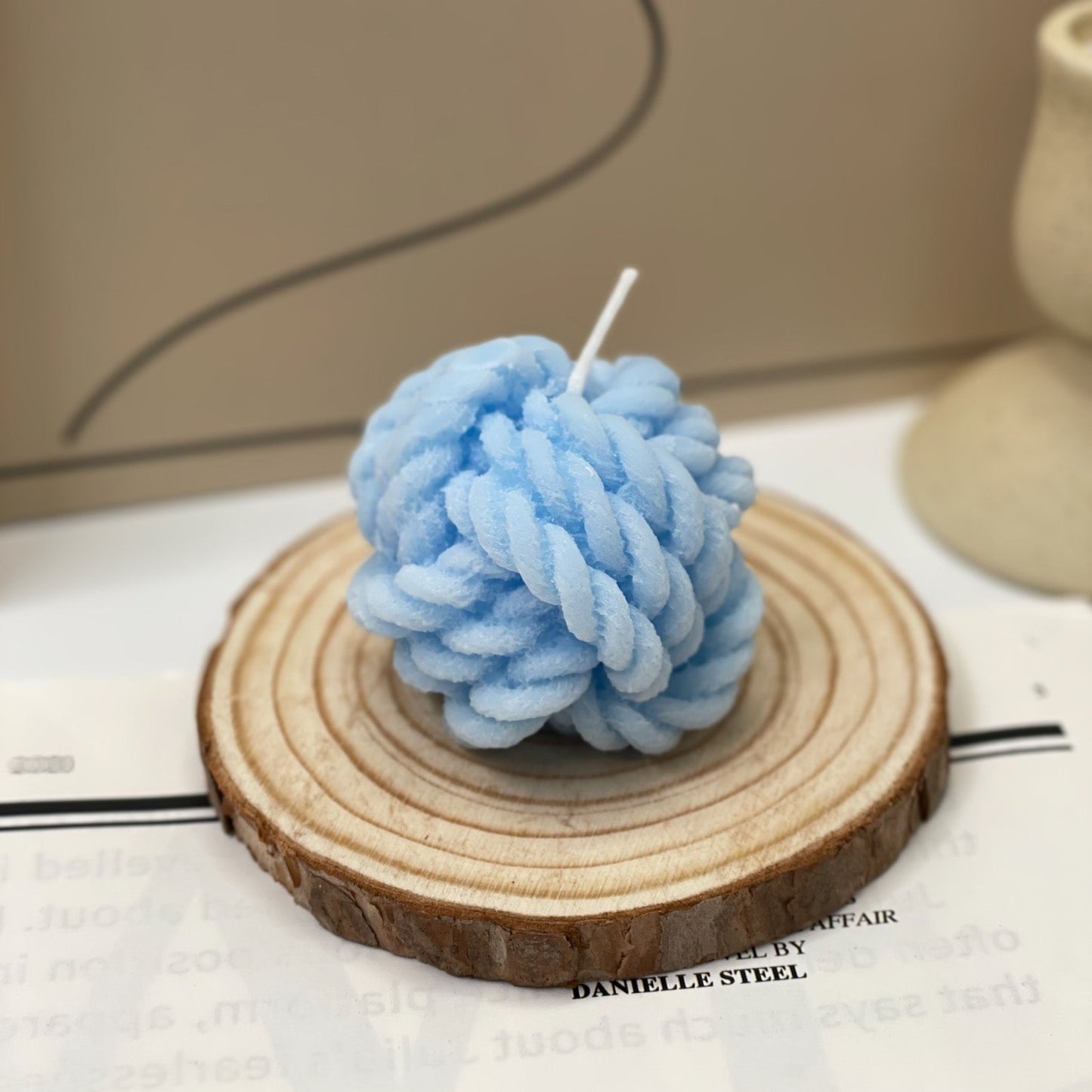 Natural Soy Yarn Ball Candle