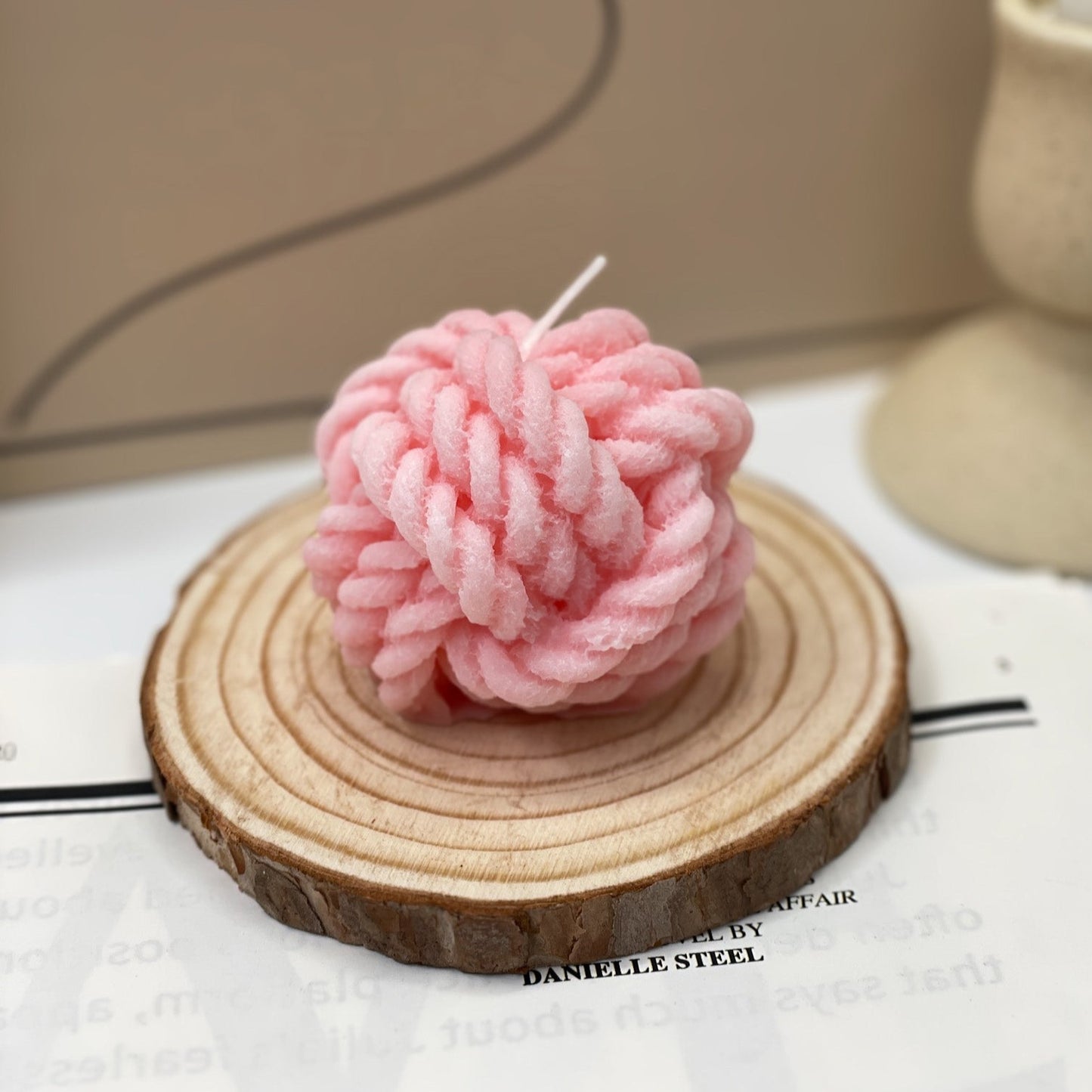 Natural Soy Yarn Ball Candle