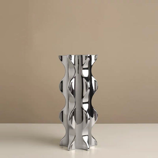 Silver Memphis Ceramic Vase