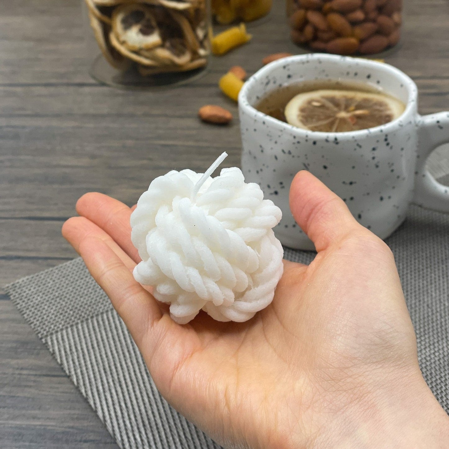 Natural Soy Yarn Ball Candle