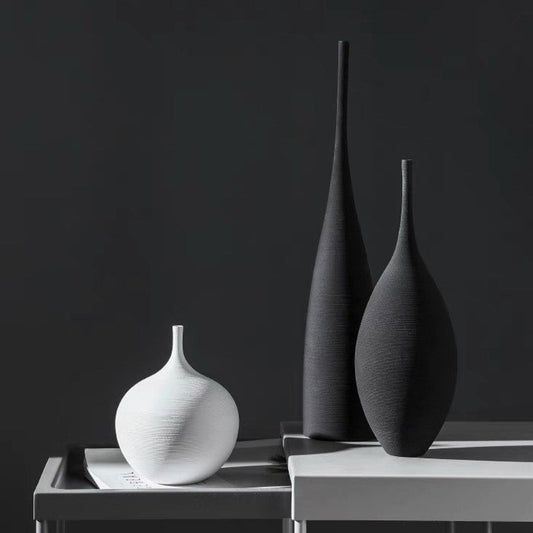 Monochrome Ceramic Vase Set