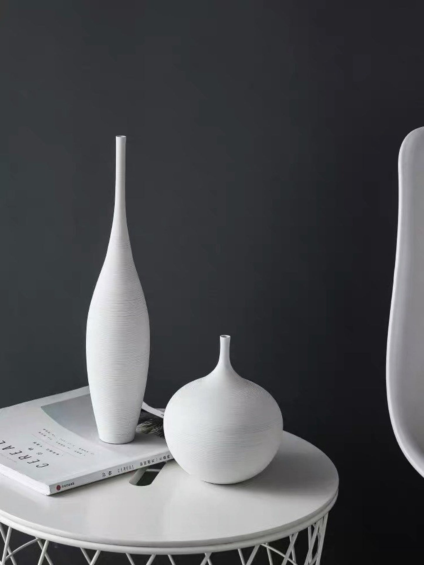 Monochrome Ceramic Vase Set