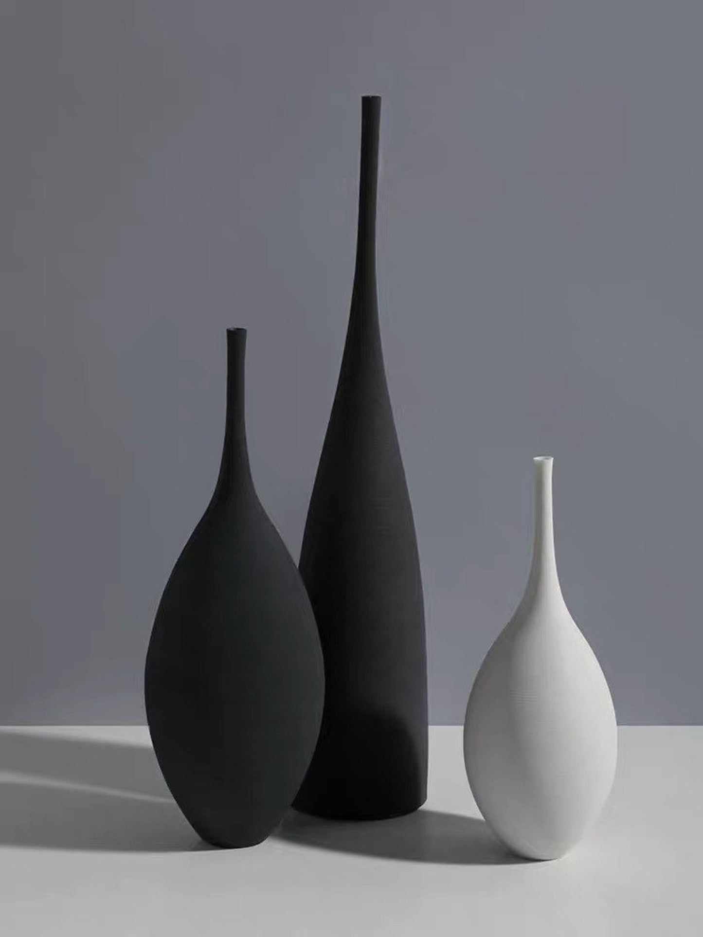 Monochrome Ceramic Vase Set