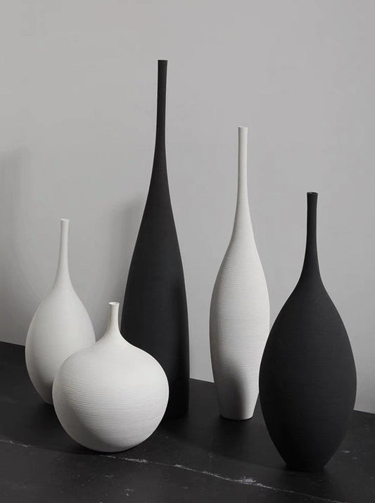 Monochrome Ceramic Vase Set