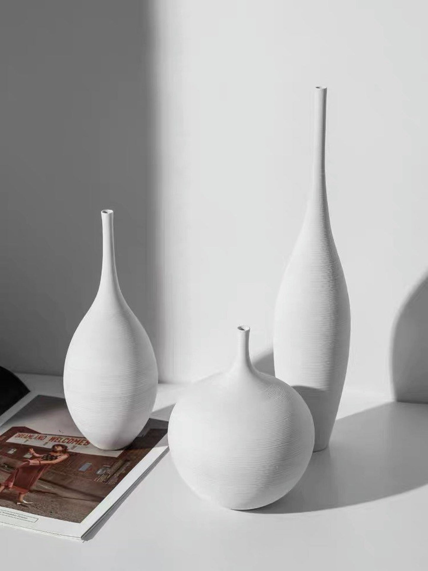 Monochrome Ceramic Vase Set