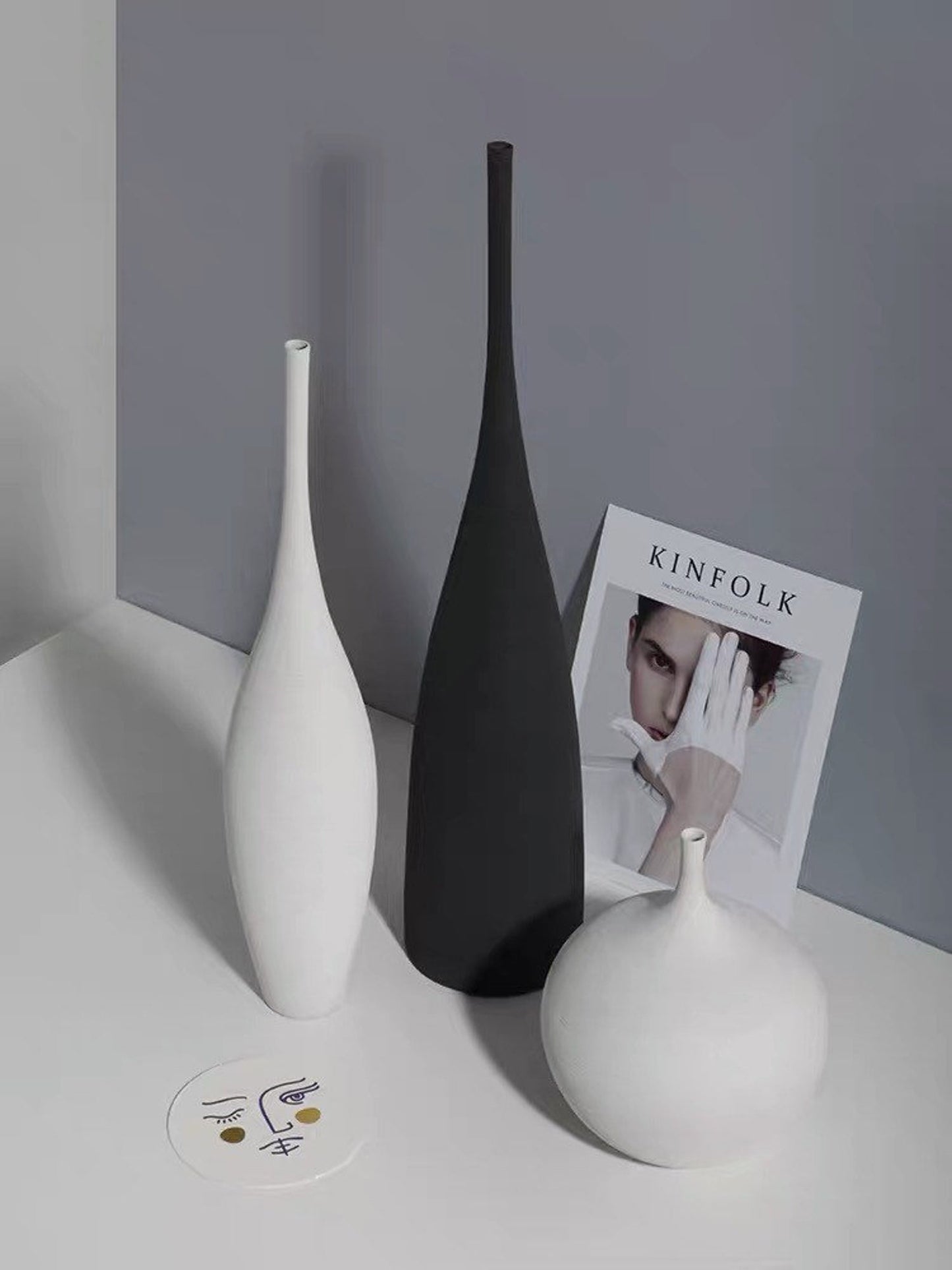 Monochrome Ceramic Vase Set