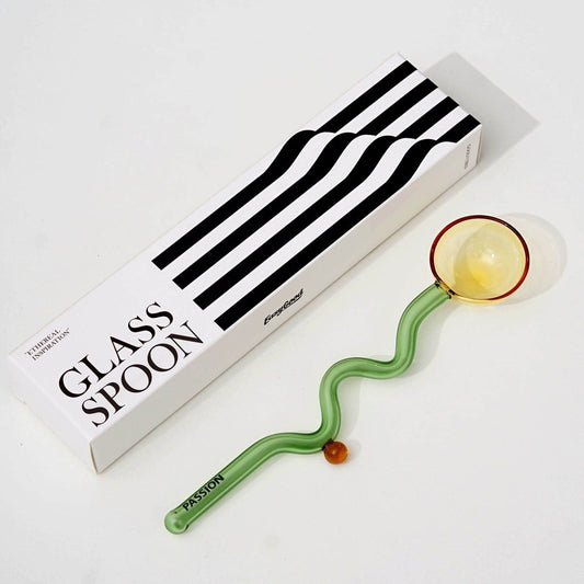 Twist Glass Spoon, quirky spoons, retro homeware, cute teaspoons, coffee spoon, drink stirrers, cocktail mixers, cute unique gift for her