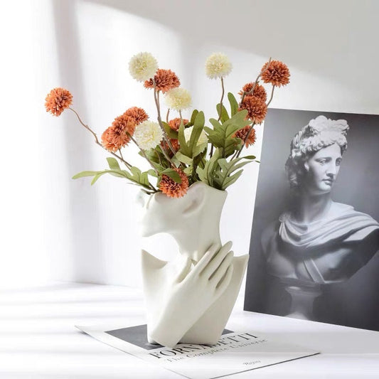 Female Bust Sculptural Ceramic Vase, Dried Flower vase, Contemporary Vase, Minimalist Vase, Modern Coffee Tabletop Vase, body vase