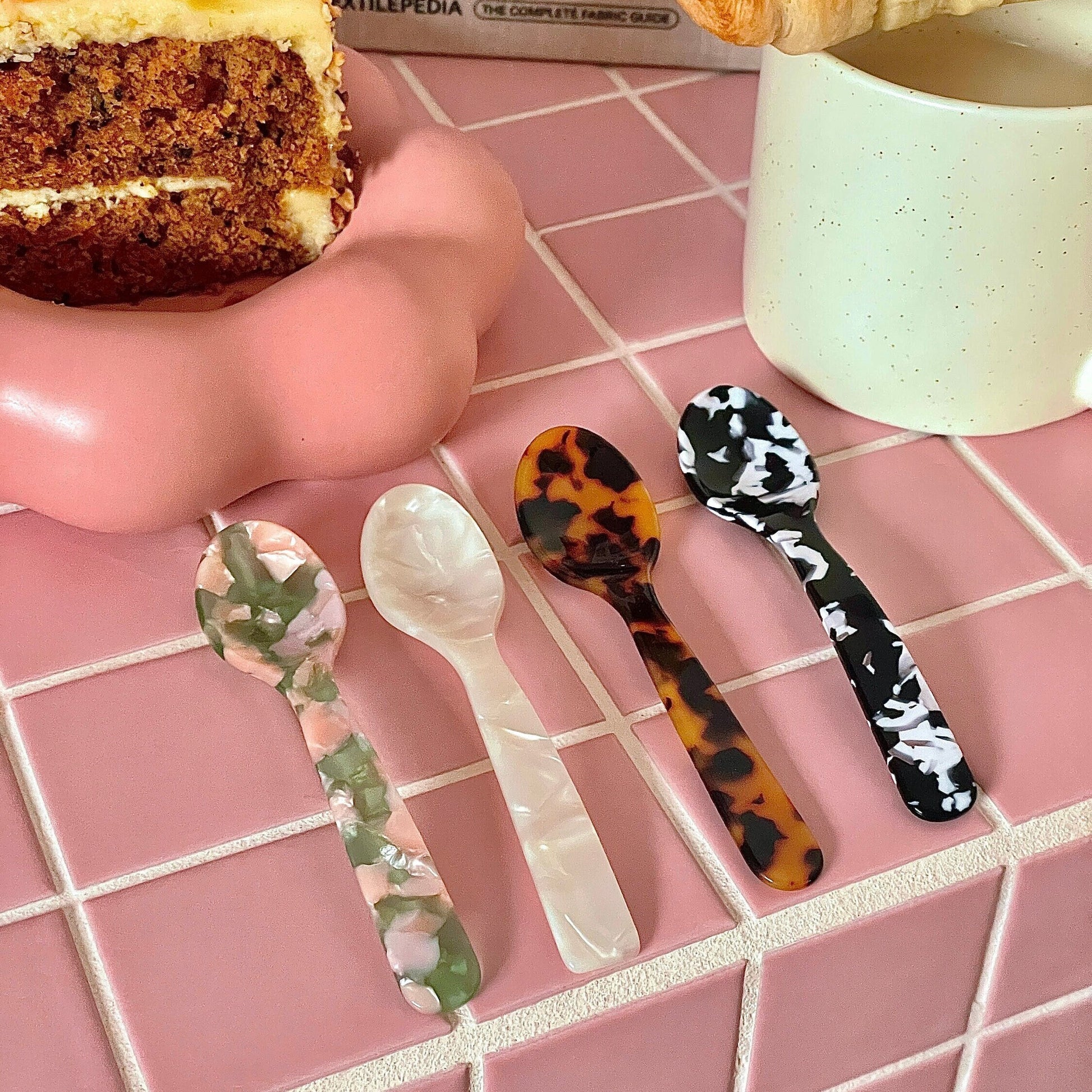 Acrylic Spoons, quirky spoons, retro homeware, cute teaspoons, drink stirrers, danish pastel room decor, cute unique gift for her